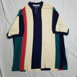 Vintage 90s Chaps Ralph Lauren Striped Polo Multicolor Color Block Vertical